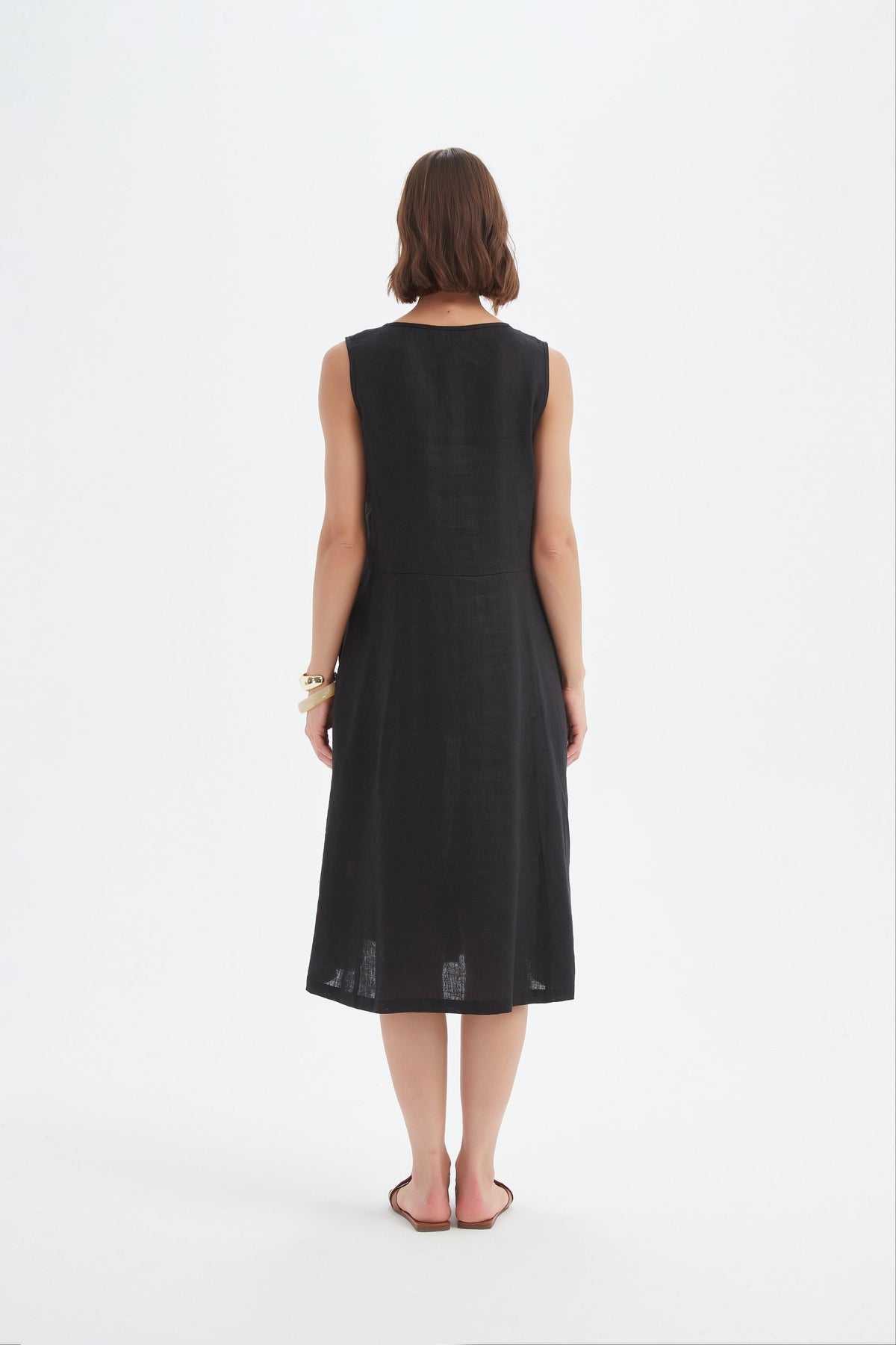 Tirelli - Sleeveless LinenPocket Dress - Black