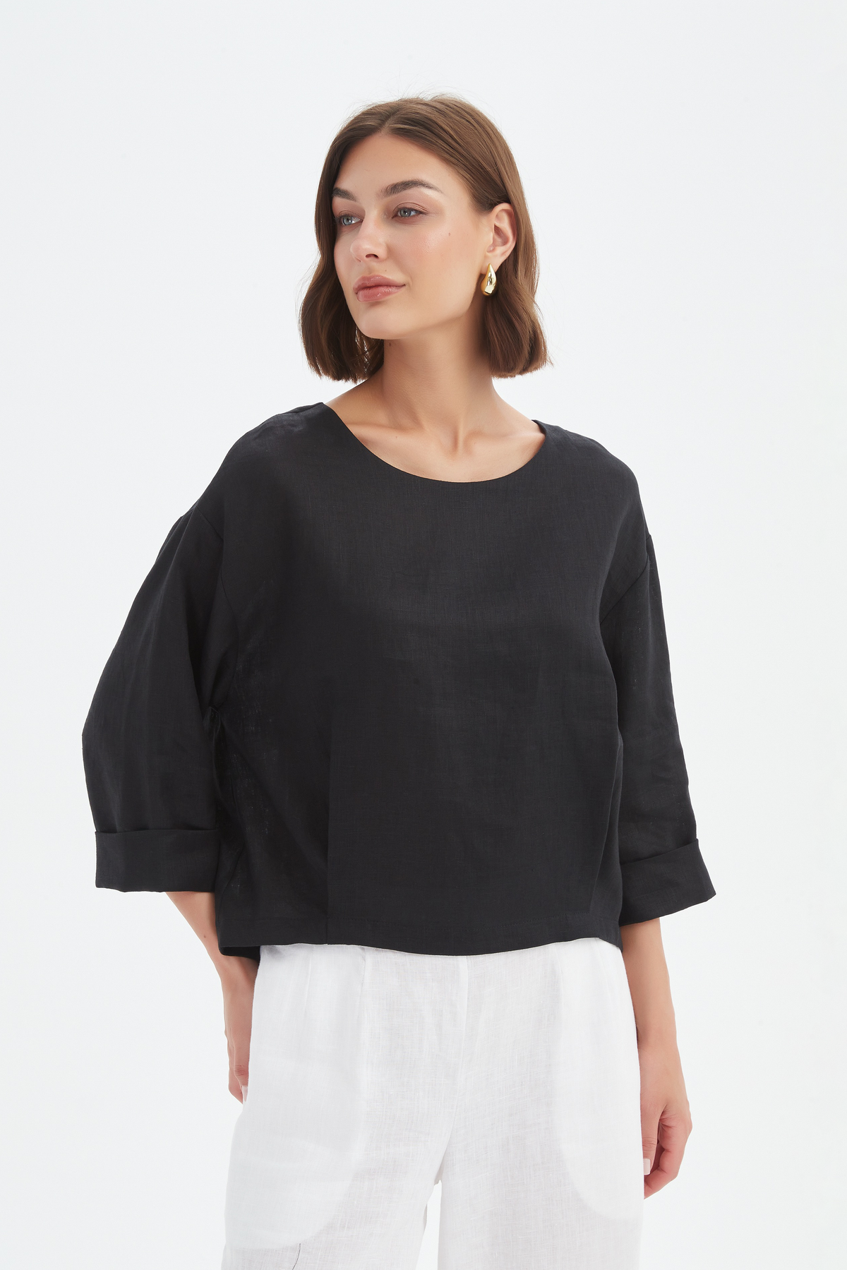 Tirelli - Pleat HemLinen Top - Various Colours