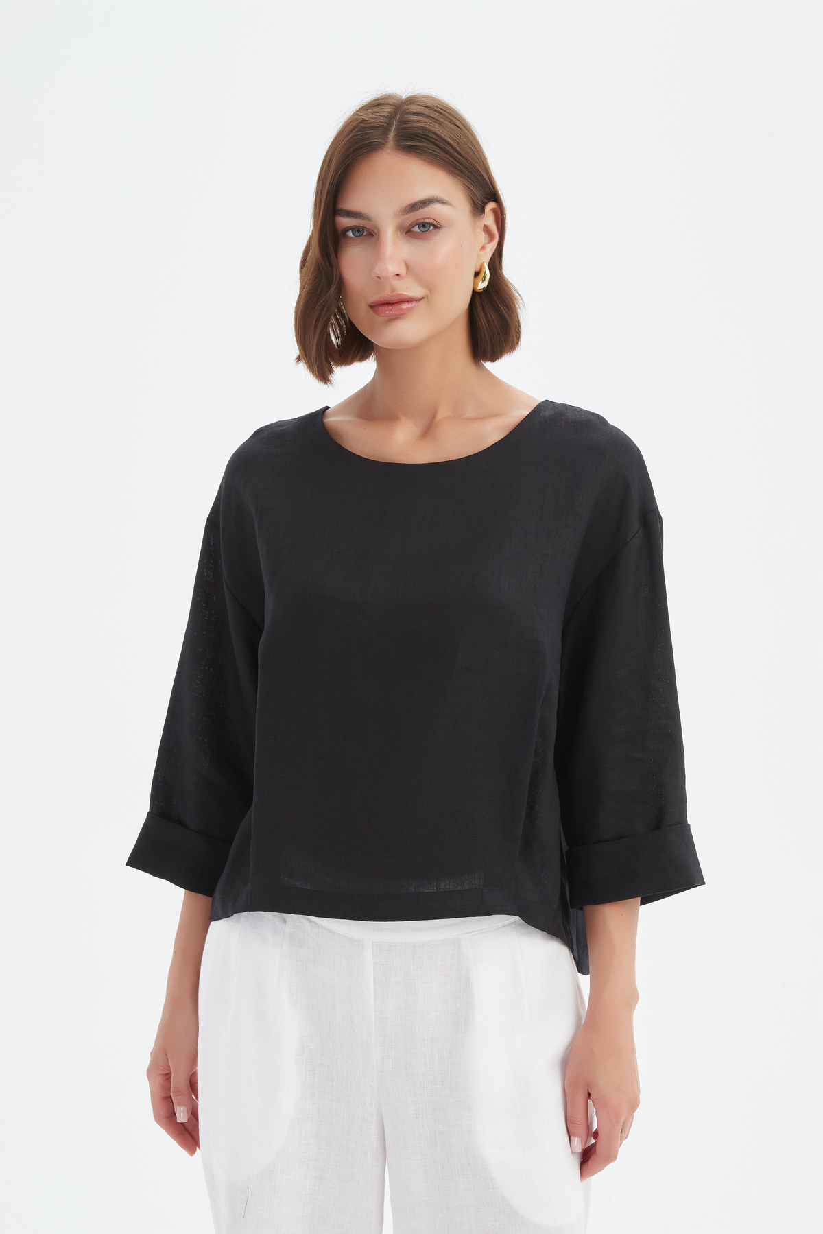 Tirelli - Pleat HemLinen Top - Various Colours