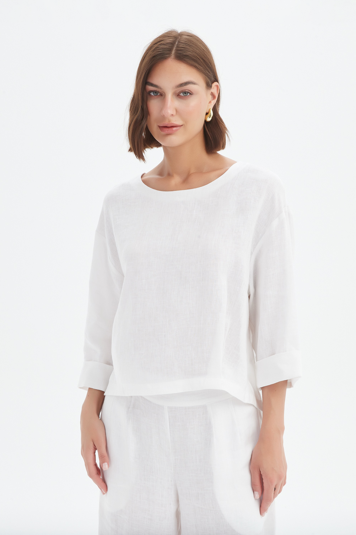 Tirelli - Pleat HemLinen Top - Various Colours