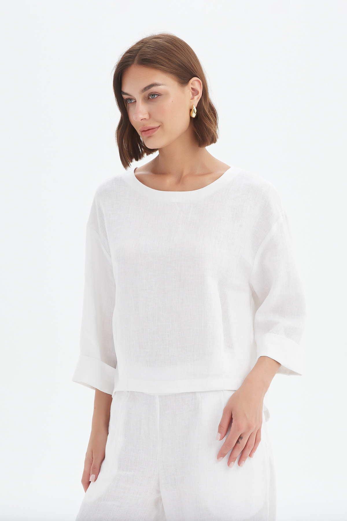 Tirelli - Pleat HemLinen Top - Various Colours