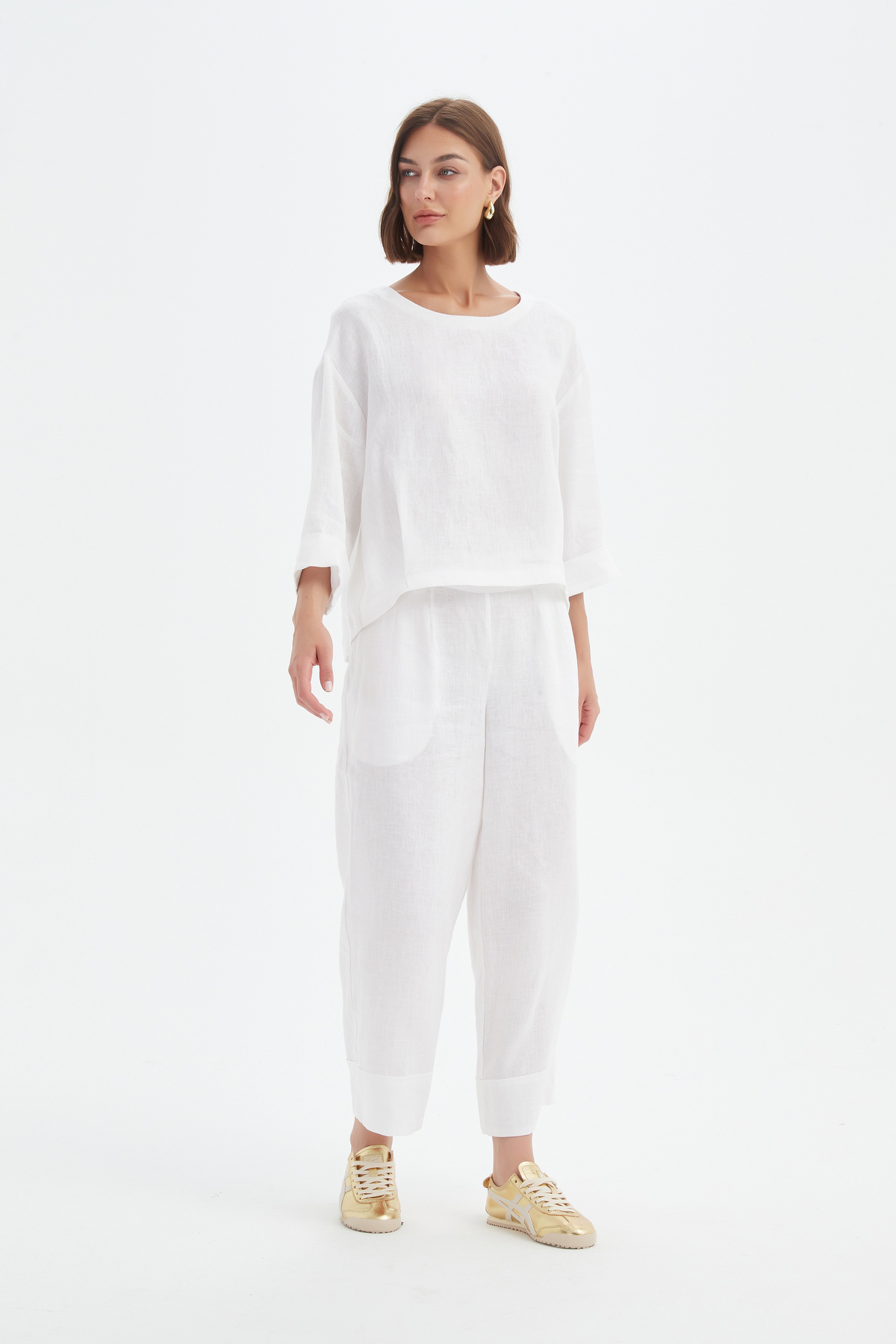 Tirelli - Pleat HemLinen Top - Various Colours