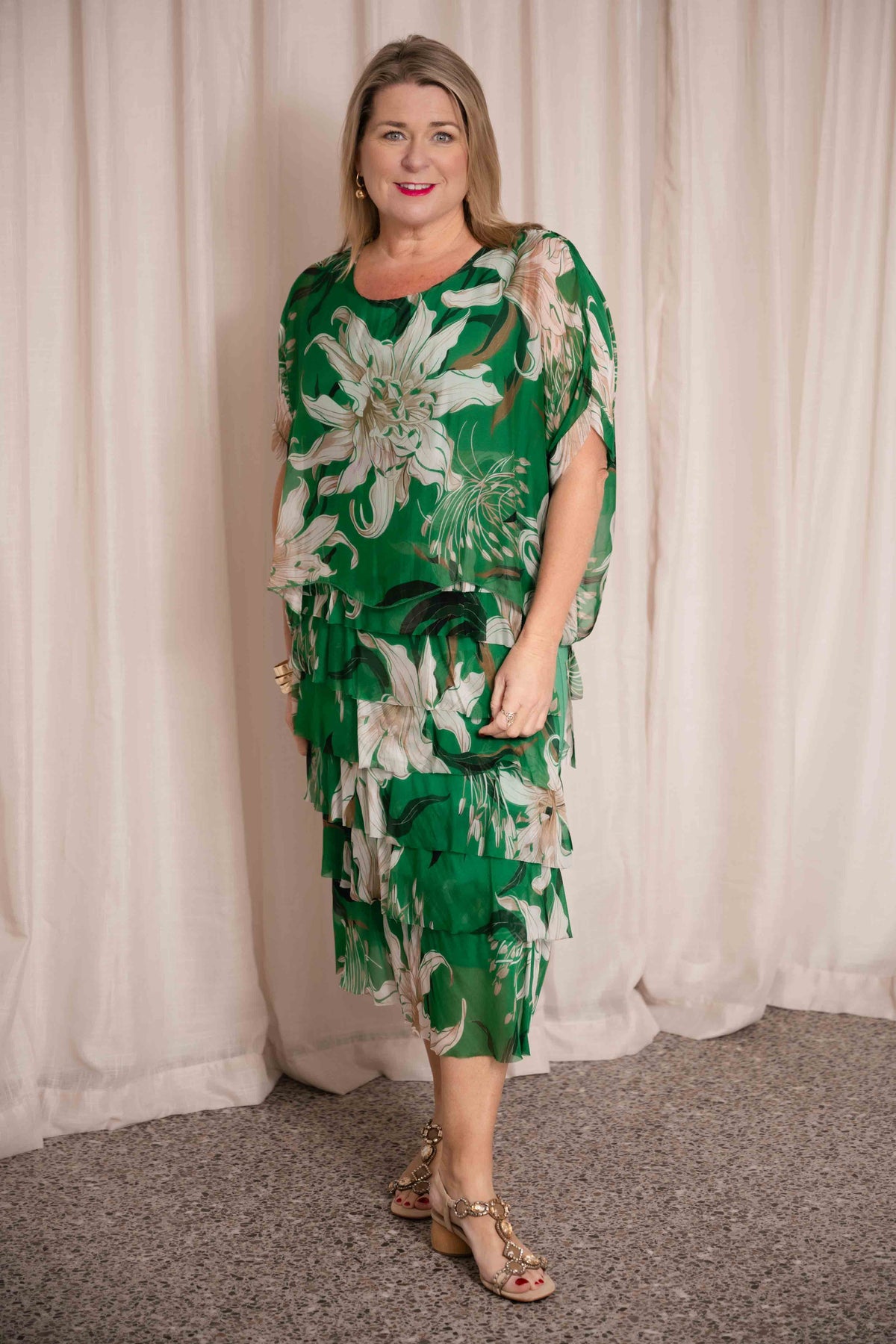 Dona Donna - Athena Silk Dress - Gucci/Green