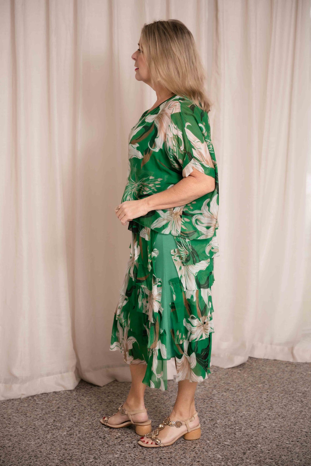 Dona Donna - Athena Silk Dress - Gucci/Green