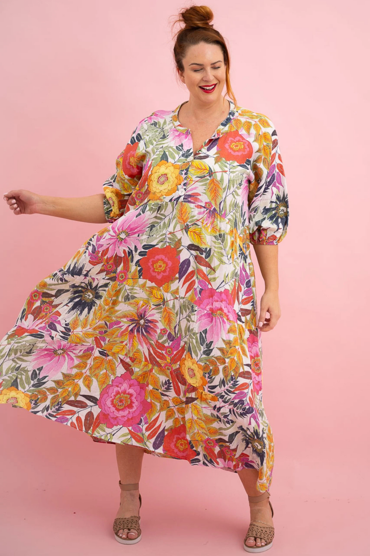 Doona Donna - Summertime Tiered Linen Dress - Various Colours