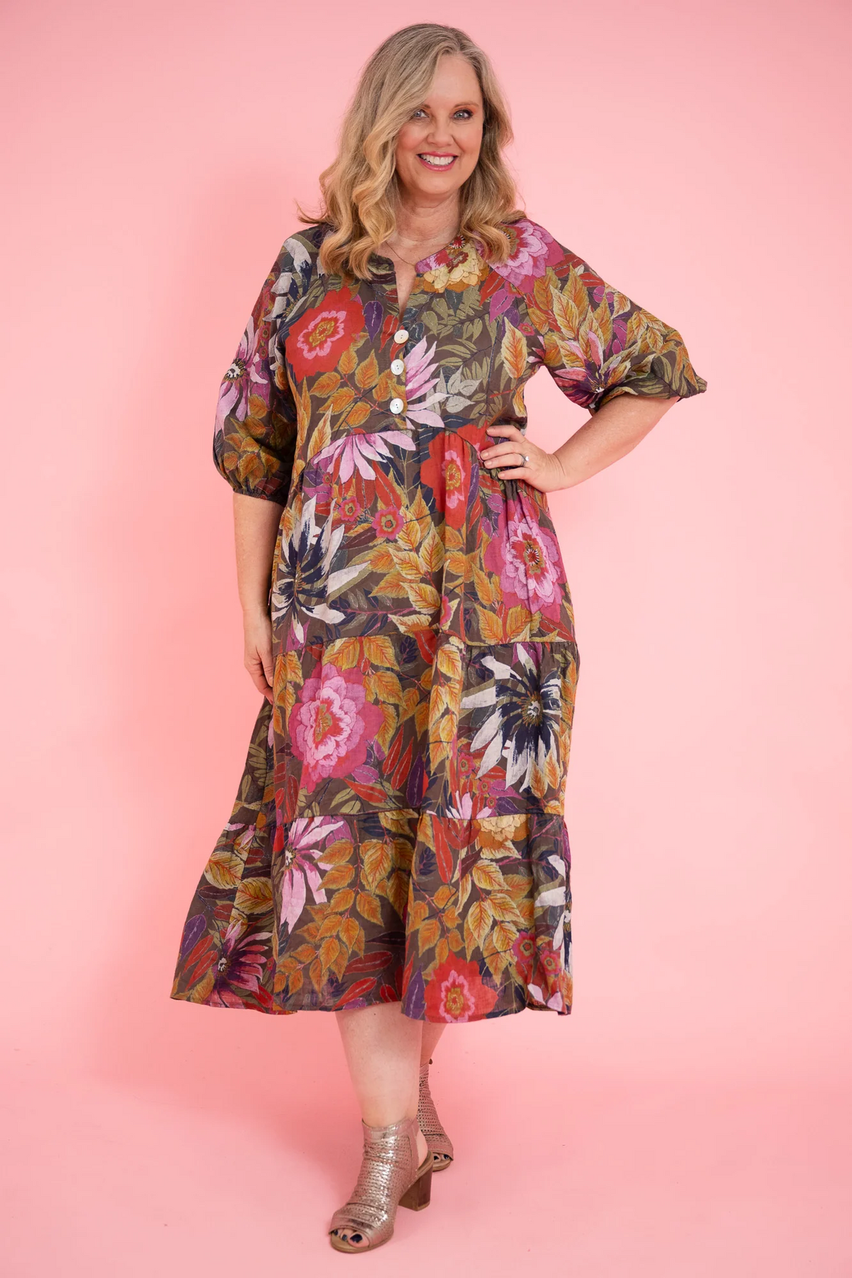 Doona Donna - Summertime Tiered Linen Dress - Various Colours