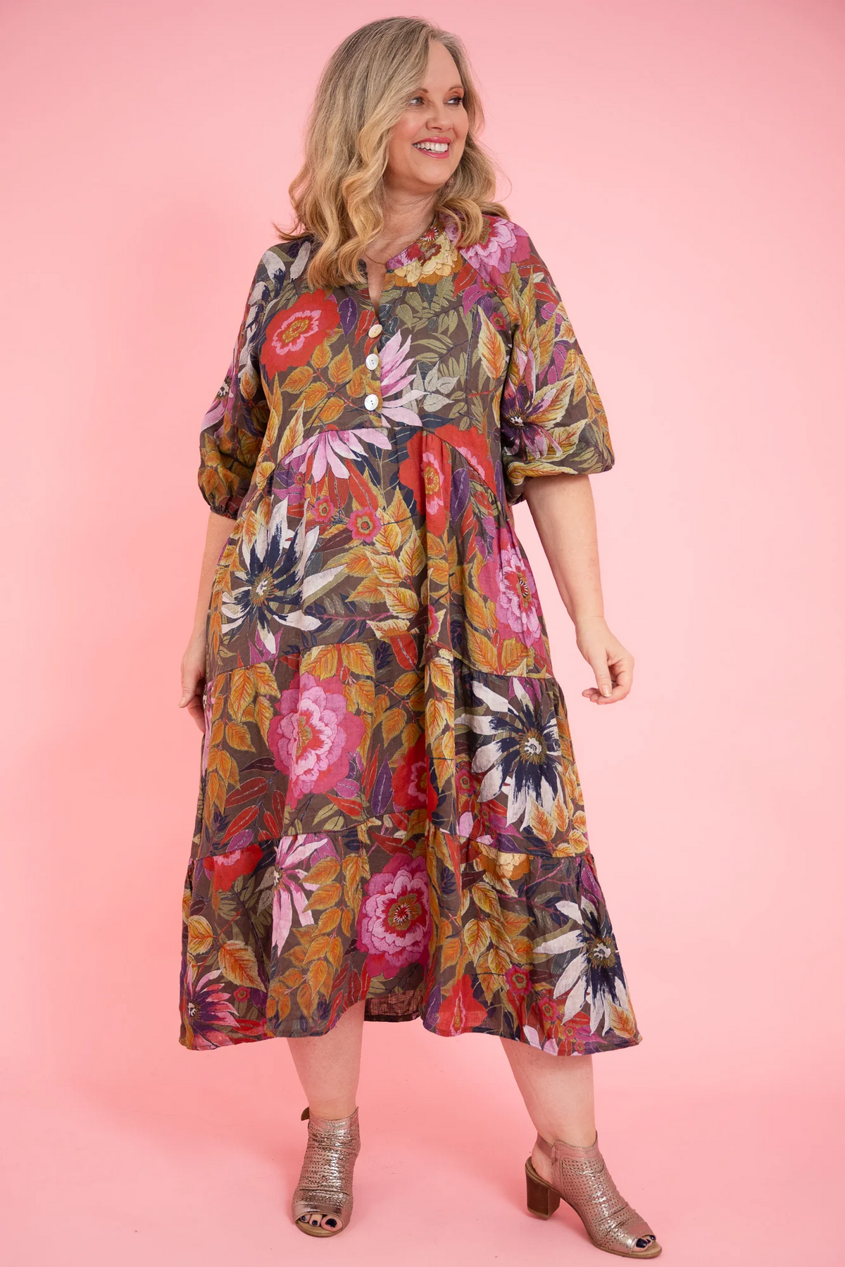 Doona Donna - Summertime Tiered Linen Dress - Various Colours