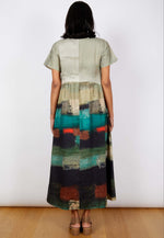 Swiss Cotton Dress - Teal Abstract