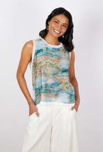 Linen Silk Sleeveless Top - Teal