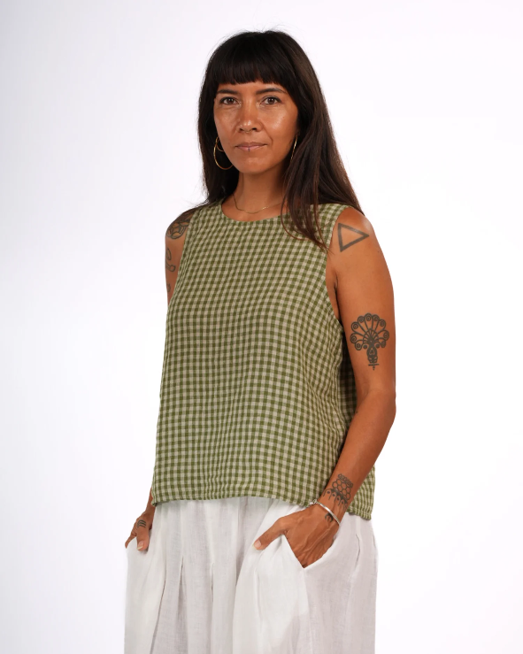 Montaigne ‘Ava’ Linen Gingham Cami Top - Various Colours