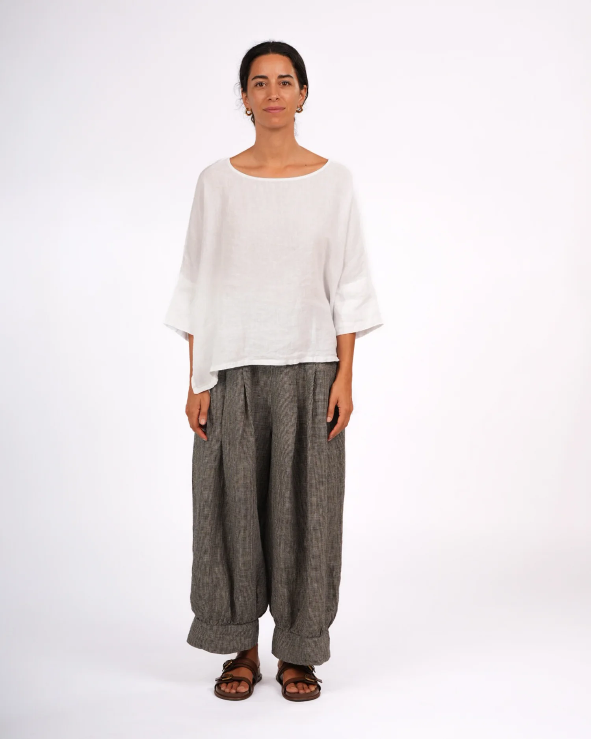 Montaigne -  Desi Pants in Fine Houndstooth French Linen - Various Colours