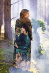 ‘Bella Notte’ Bamboo Kimono Duster Robe with Rabbit and Moon