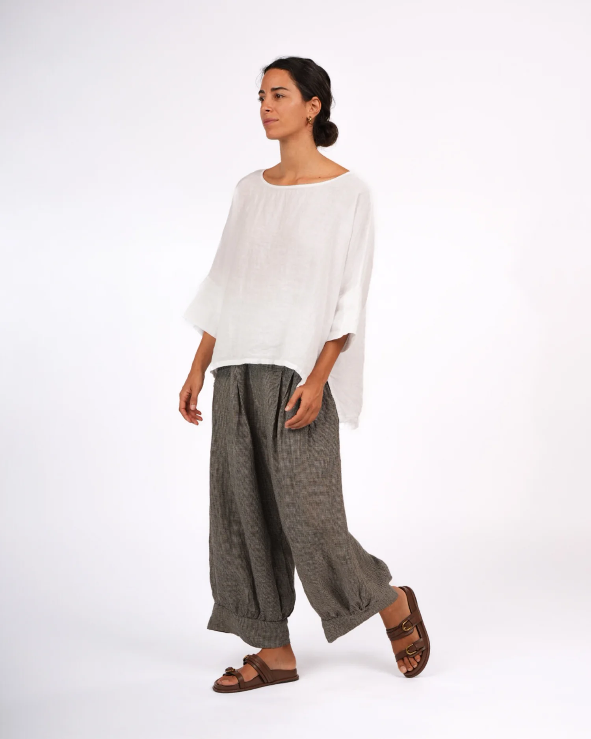 Montaigne -  Desi Pants in Fine Houndstooth French Linen - Various Colours