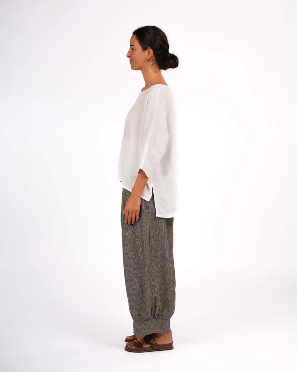 Montaigne -  Desi Pants in Fine Houndstooth French Linen - Various Colours