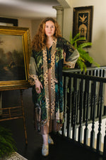 ‘Bella Notte’ Bamboo Kimono Duster Robe with Rabbit and Moon