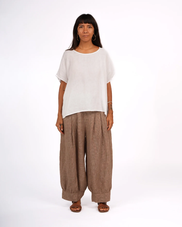 Montaigne -  Desi Pants in Fine Houndstooth French Linen - Various Colours