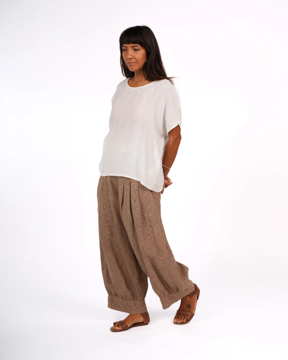 Montaigne -  Desi Pants in Fine Houndstooth French Linen - Various Colours