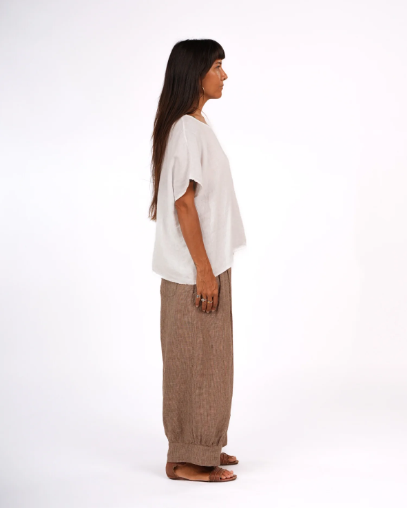 Montaigne -  Desi Pants in Fine Houndstooth French Linen - Various Colours