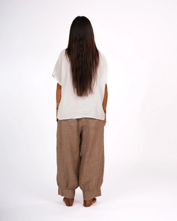 Montaigne -  Desi Pants in Fine Houndstooth French Linen - Various Colours