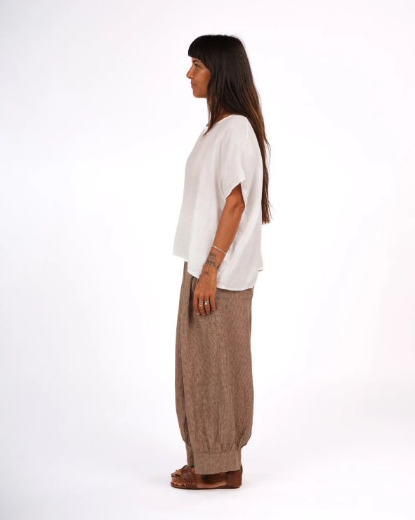 Montaigne -  Desi Pants in Fine Houndstooth French Linen - Various Colours