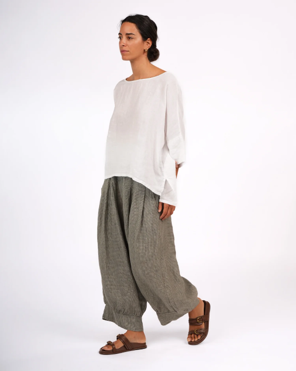 Montaigne -  Desi Pants in Fine Houndstooth French Linen - Various Colours