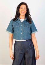 Denim Cropped Shirt/Jacket – Denim Blue