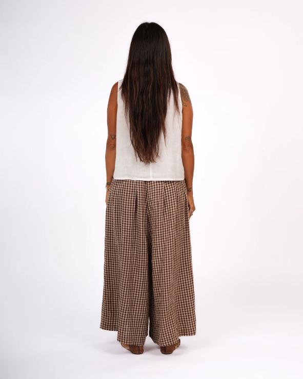 Montaigne - French Linen Gingham Check Culottes - Various Colours