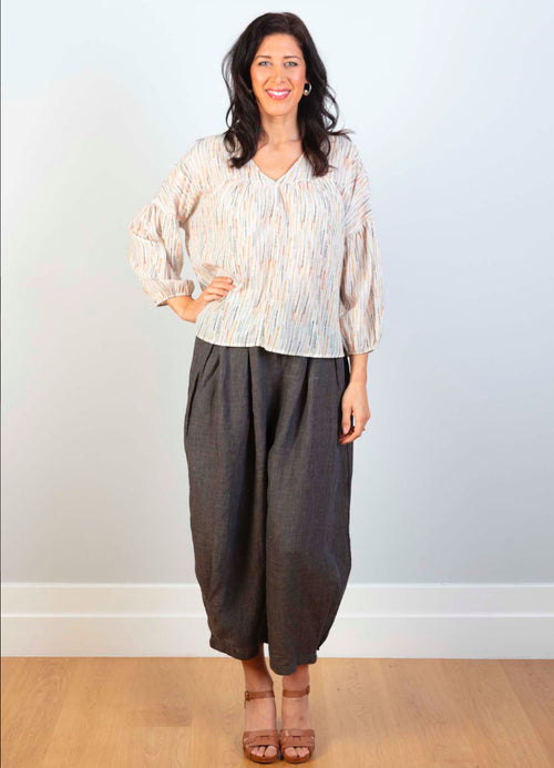 Sea Heart Linen Blend Culottes - Sand Dune