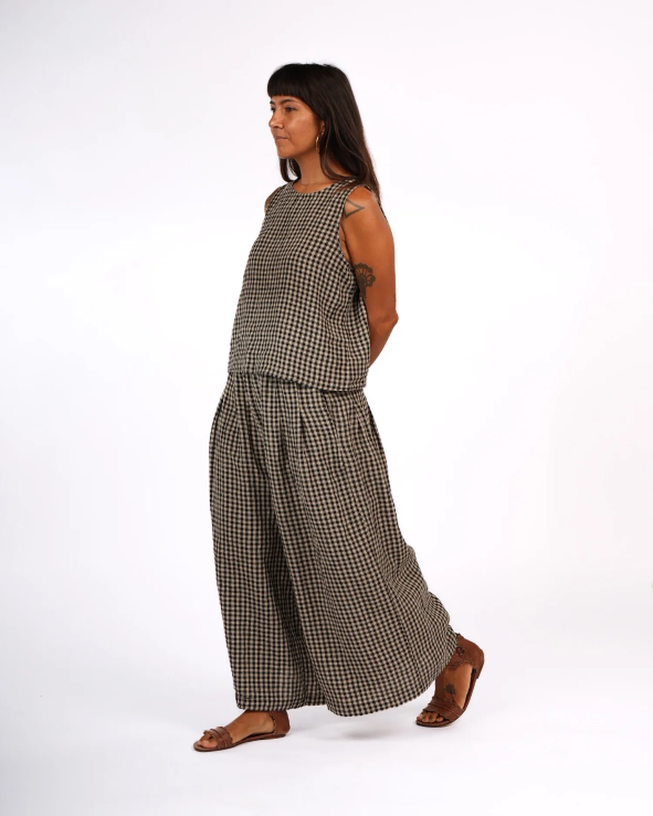 Montaigne - French Linen Gingham Check Culottes - Various Colours