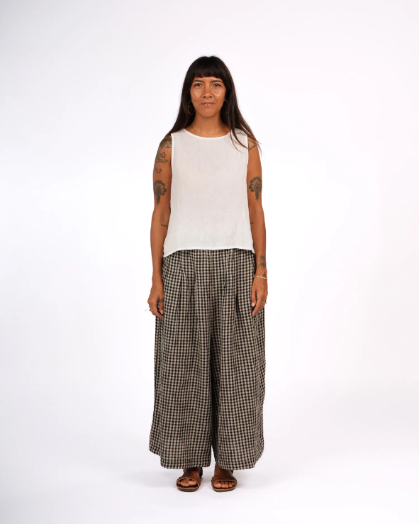 Montaigne - French Linen Gingham Check Culottes - Various Colours
