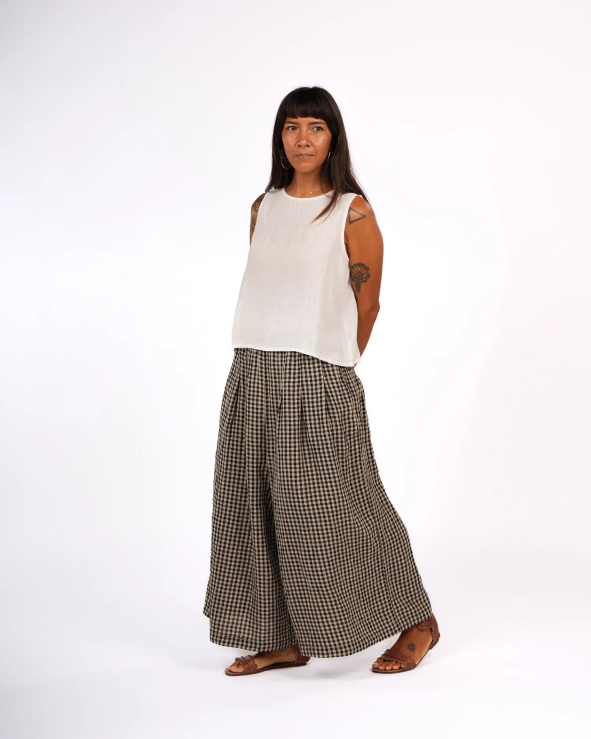 Montaigne - French Linen Gingham Check Culottes - Various Colours