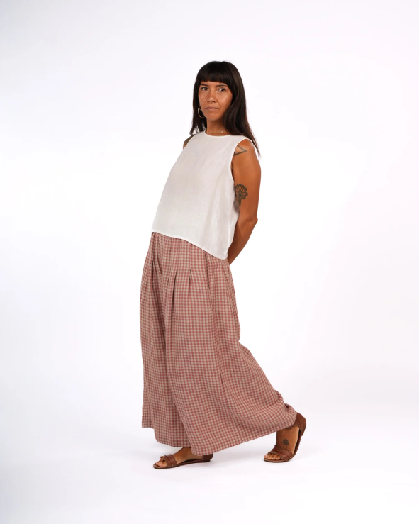 Montaigne - French Linen Gingham Check Culottes - Various Colours