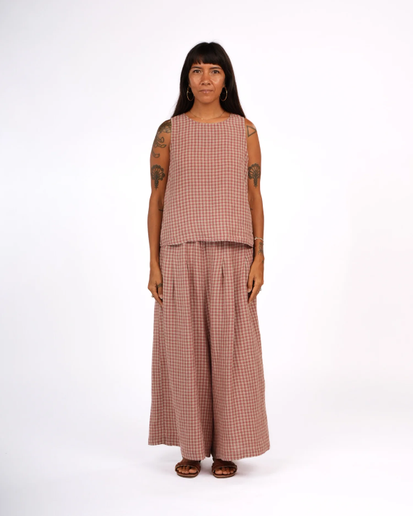 Montaigne - French Linen Gingham Check Culottes - Various Colours