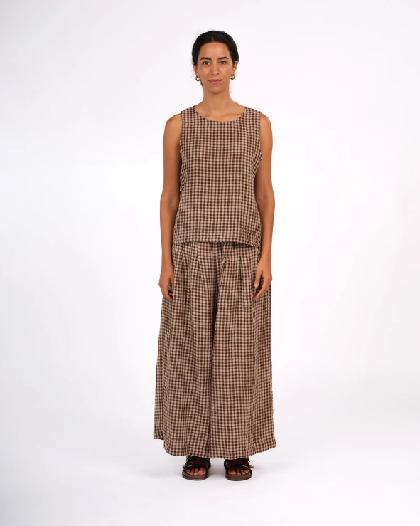 Montaigne - French Linen Gingham Check Culottes - Various Colours