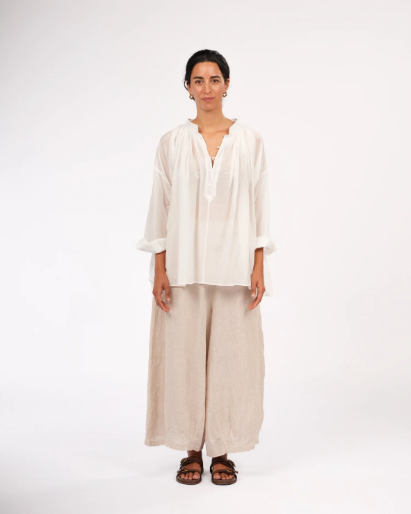 Montaigne - Palma - Cotton Silk Long Sleeve Blouse - Various Colours