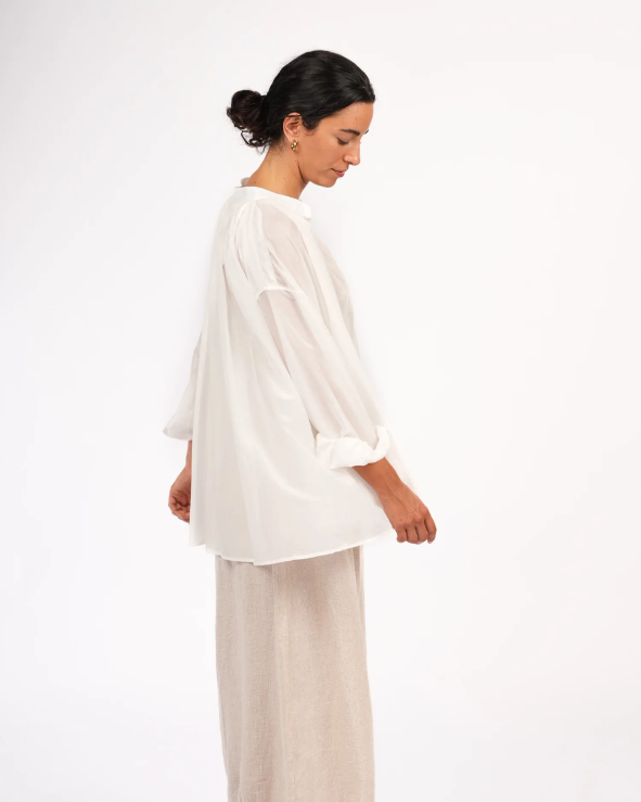 Montaigne - Palma - Cotton Silk Long Sleeve Blouse - Various Colours