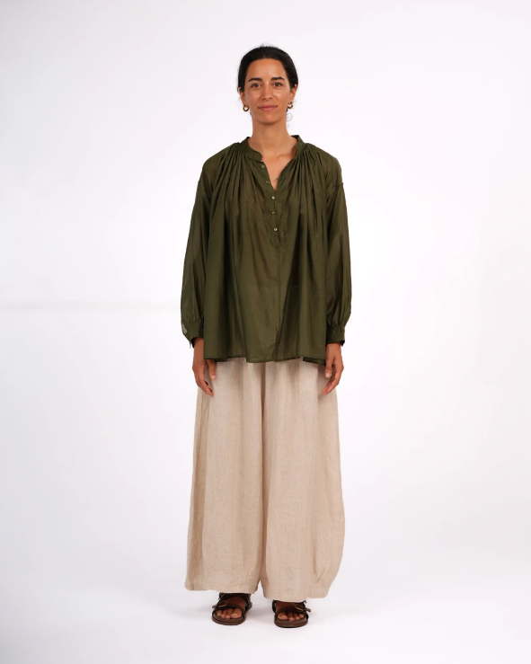 Montaigne - Palma - Cotton Silk Long Sleeve Blouse - Various Colours