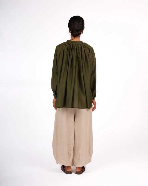 Montaigne - Palma - Cotton Silk Long Sleeve Blouse - Various Colours