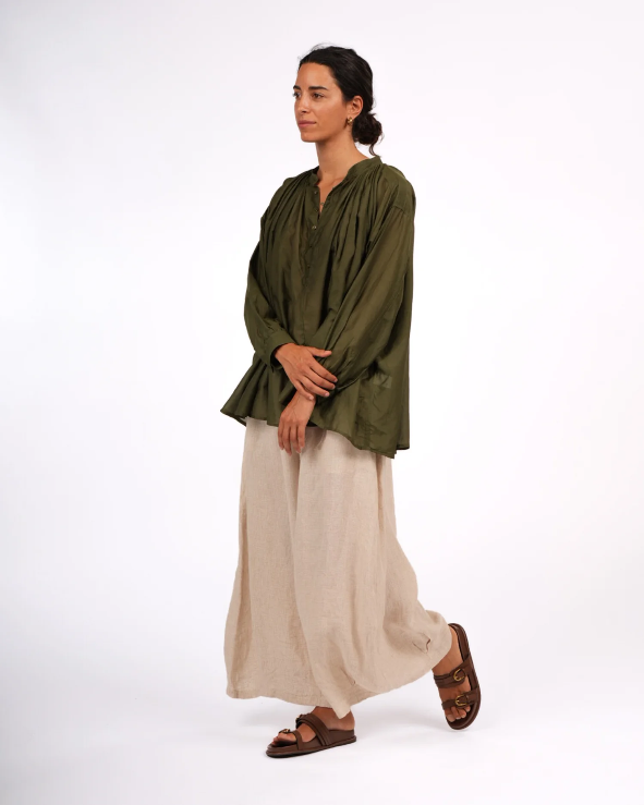 Montaigne - Palma - Cotton Silk Long Sleeve Blouse - Various Colours