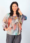 Cotton Viscose 3/4 Sleeve Top  - Multi