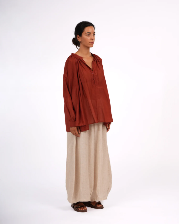 Montaigne - Palma - Cotton Silk Long Sleeve Blouse - Various Colours