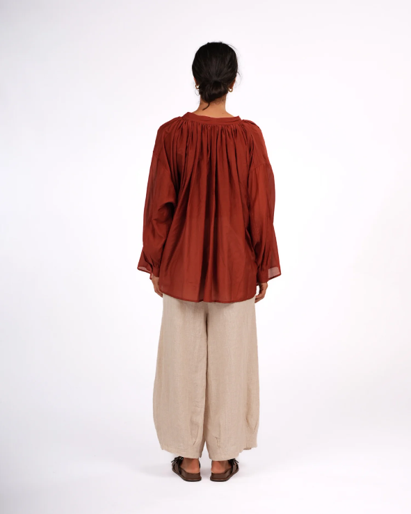 Montaigne - Palma - Cotton Silk Long Sleeve Blouse - Various Colours