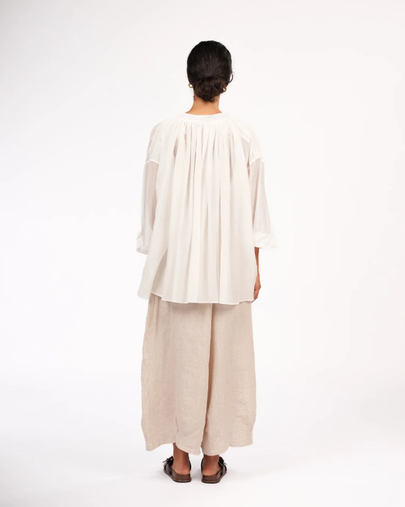 Montaigne - Palma - Cotton Silk Long Sleeve Blouse - Various Colours