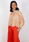 Viscose Short Sleeve Top  - Orange