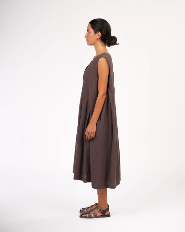 Montaigne - Sorrento - Button-Through French Linen V-Neck Dress - Various Colours
