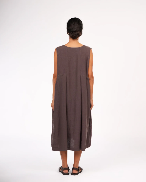 Montaigne - Sorrento - Button-Through French Linen V-Neck Dress - Various Colours