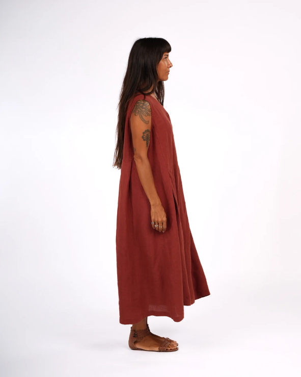 Montaigne - Sorrento - Button-Through French Linen V-Neck Dress - Various Colours