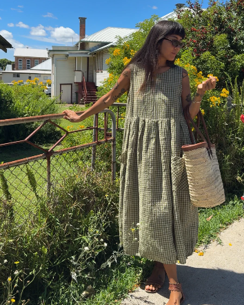 Montaigne - Sartene - French Linen Dress - Gingham