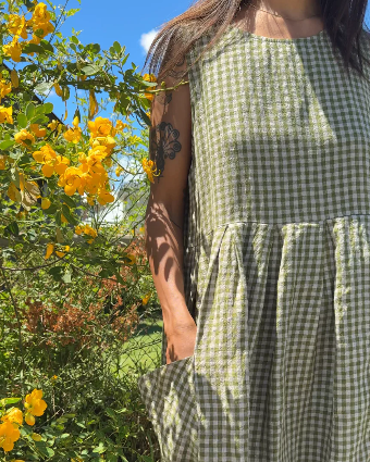 Montaigne - Sartene - French Linen Dress in Gingham - Various Colours