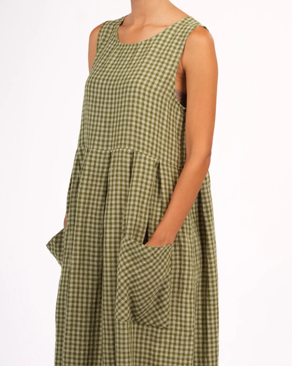 Montaigne - Sartene - French Linen Dress in Gingham - Various Colours